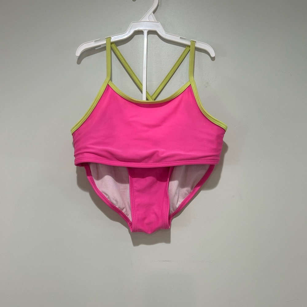 Cat & Jack Vibrant Pink Bikini with Lime Accents